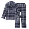 Gunze Nahtlose Seite Langarmhose Gefärbtes Marineblau Herrenpyjama, (Frontöffnung), 100% Baumwolle, Flanell, (SF4093)