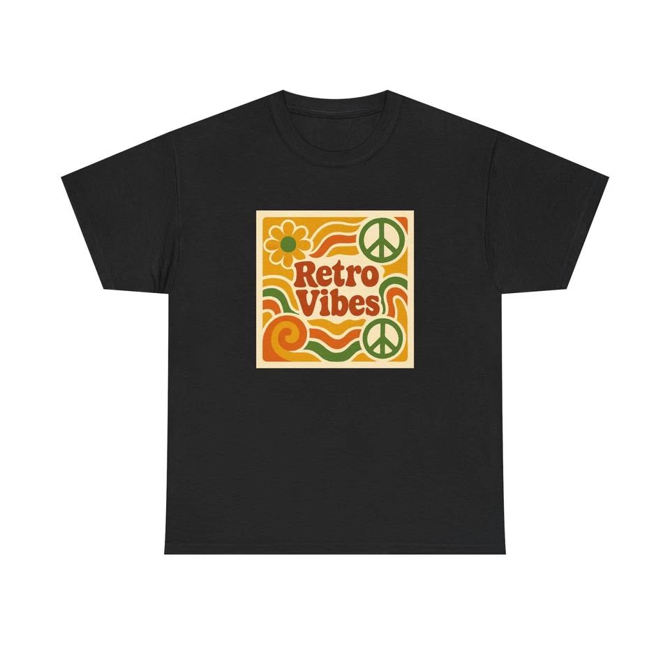Unisex Adult T Shirt Retro Vibes Classic 70s Groovy Style 2XL