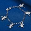 925 Sterling Silver 8-inch Exquisite Dragonfly Bracelet, Fashionable Women's Party Wedding Gift Jewelry Accessories
