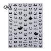 Self Adhesive Nail Decorations Halloween Art Stickers, 3D Embossed Skeleton Hand Pumpkin Bat DIY Home Manicure Tools Black Decals,