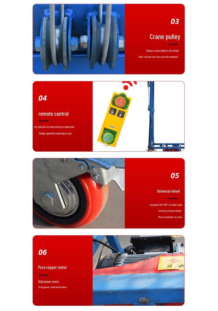 Foldable Remote-Control Electric Lifting Platform - Portable, Small, Movable Scaffold for Cargo, Hand, and Foot Operation