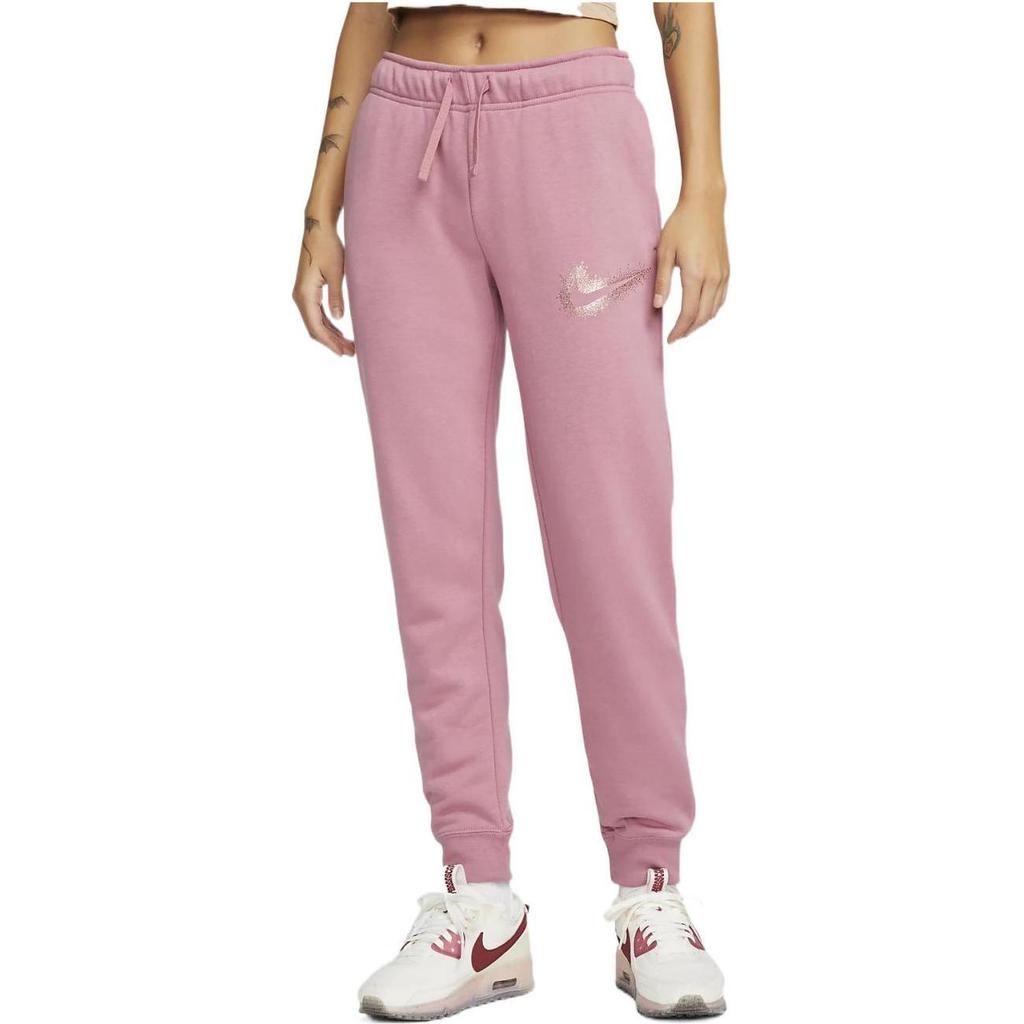 Nike Knitted Sweatpants Women's Pink Moderate Cuffed Pants DQ6768-667