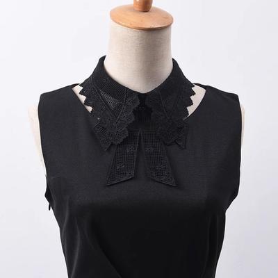 Mode Spitze Floral Falscher Kragen Abnehmbar Schwarz Weiß Dekorationskragen Falscher Kragen Damen Mädchen