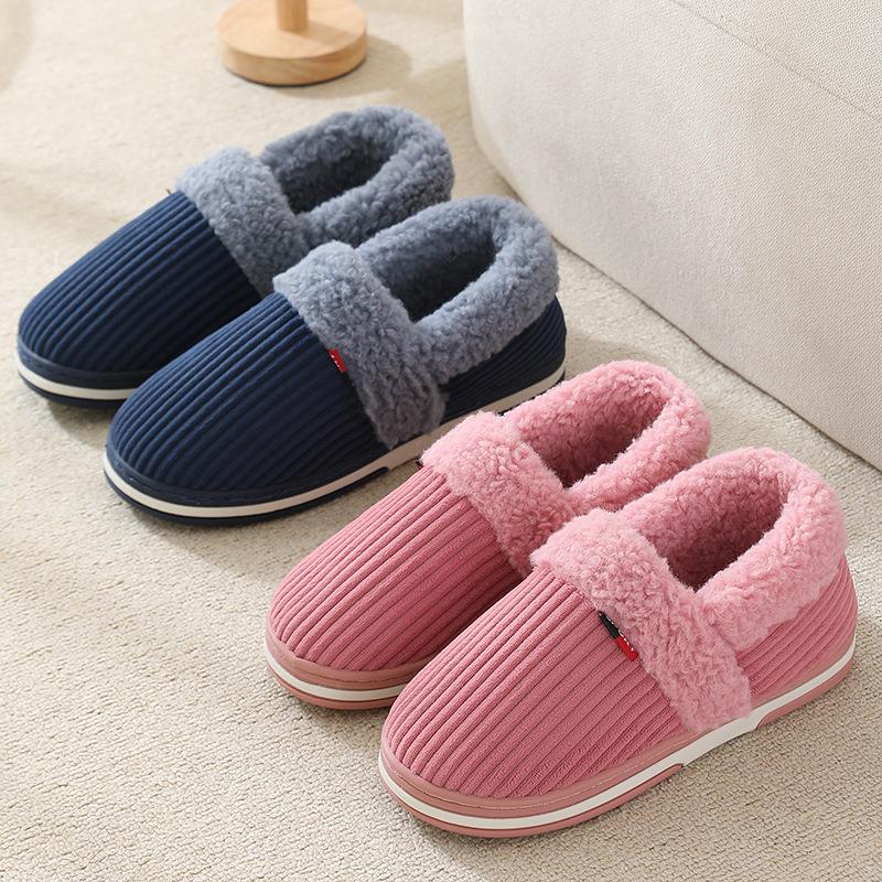New Winter Thick Plush Slippers Couples Indoor Home Furry Shoes Non Slip Men Women Furry Warm Casual Plush Soft Cotton Slippers