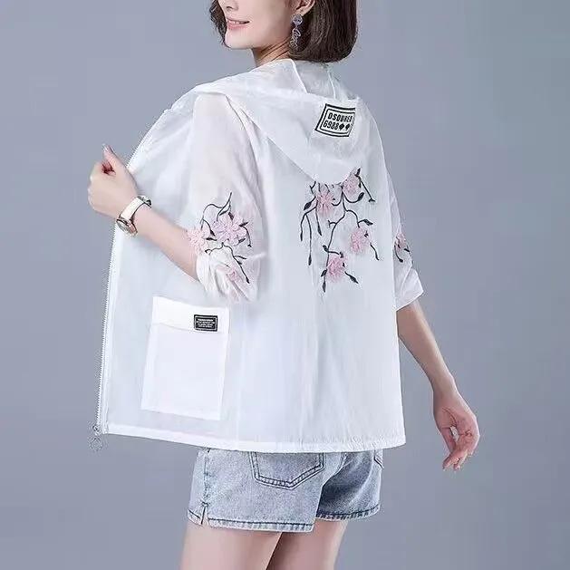 Sun Protection Clothing Women's Jacket Summer All-match Breathable Loose Thin Long-sleeved Anti-ultraviolet Short Sun Protection Cardigan