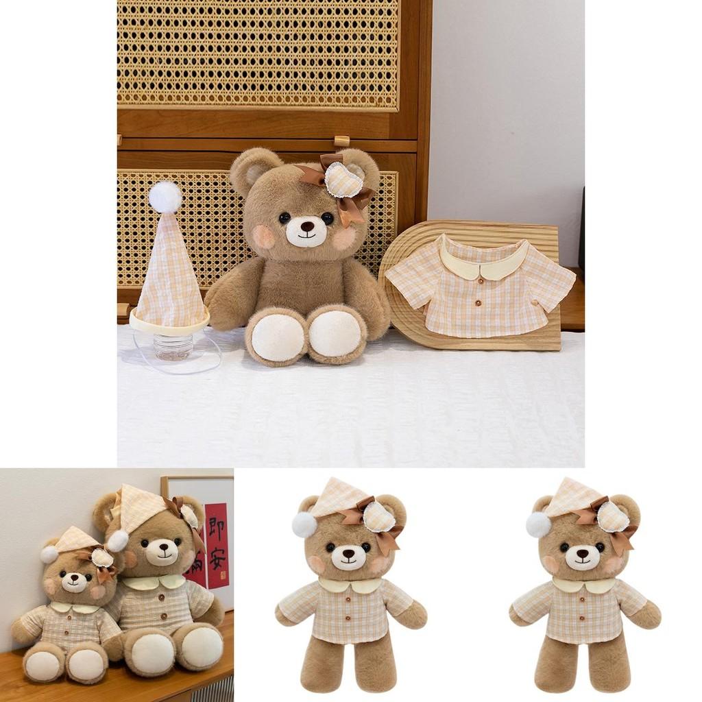 Cute Pajamas And Hats Teddy Bears Plush Toys Doll Children Toy For Kids And Home Decor