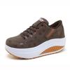 Casual Sports Shoes Breathable Comfortable Wedge Heel Thick Sole Sneakers Lace Up