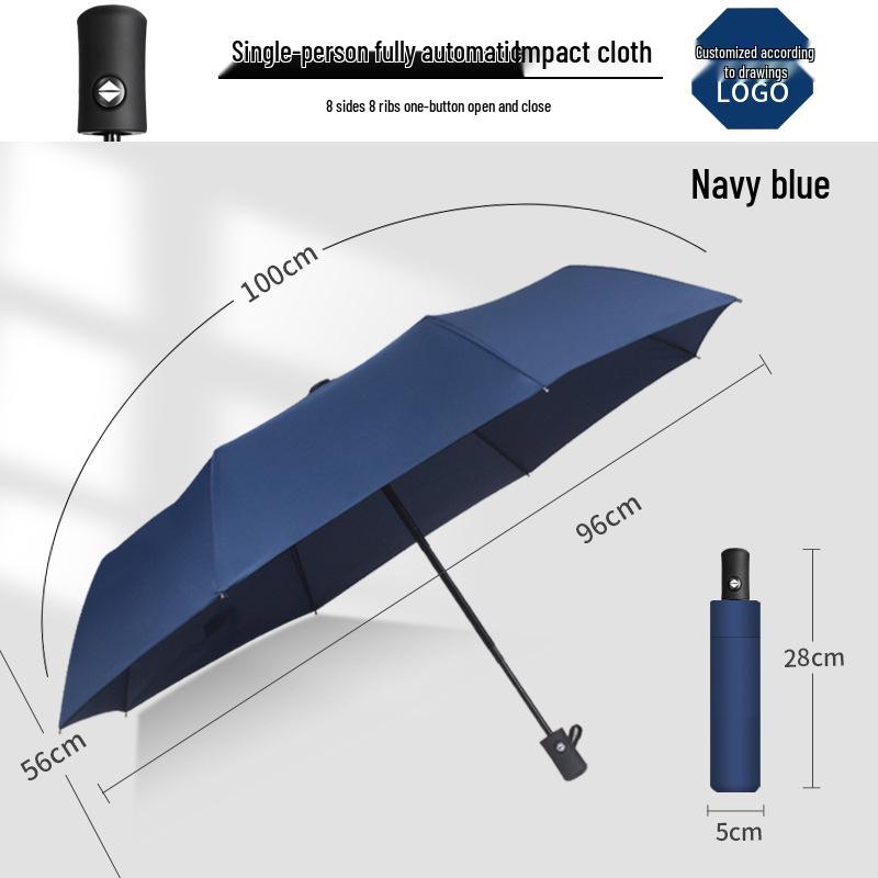 Automatic 60-Rib Folding Umbrella with UV Sun Protection