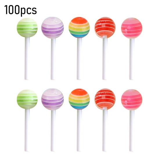 Mini Lollipop Dollhouse Accessories Colorful Resin Miniature Lollipop Decoration Realistic Candy Model for Crafts Fairy Garden Micro Landscape