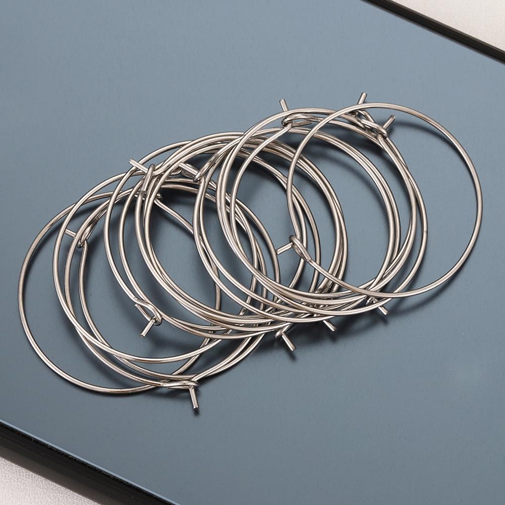 20pcs Stainless Steel Ear Wire Hoops Loop Earrings Big Circle Pendants Gold Color Dangle Drop Earring Jewelry Making DIY No Fade
