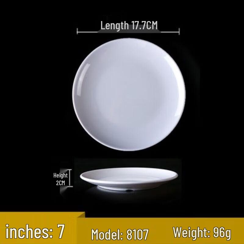 Commercial Melamine Round Dinner Plates (10-Pack)