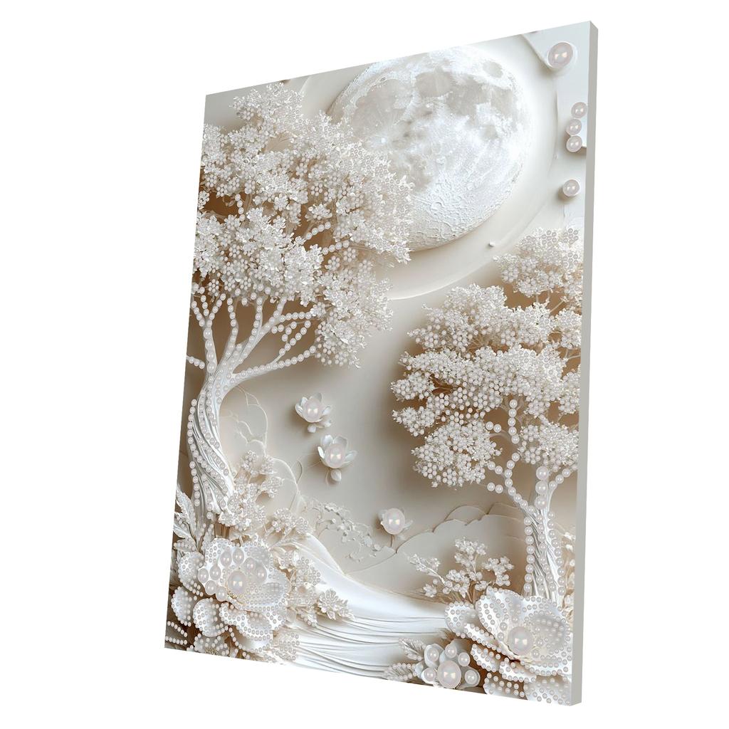 DIY Pearl Dot Painting for Adults Beginners Home Wall Decor Pearl Gem Paintings Picture Arts Craft With Frame 30x40cm