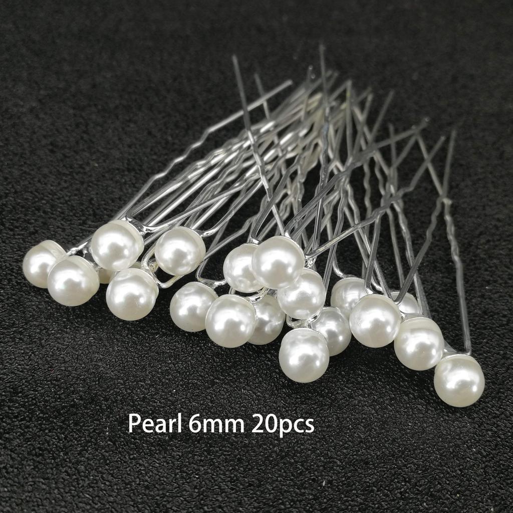 Fashion Pearl Bridal U-shaped Pin Metal Barrette Clip Hairpins Rhinestone Wedding Hairstyle Design Tools Women Hair Accessories
