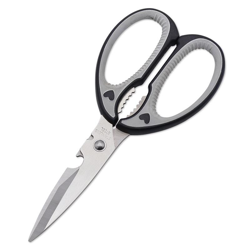 2.5mm Thick Stainless Steel Sharp Shear Korean Barbecue Clips PP TPR Multi Functional Kitchen Scissors for Meat Fish