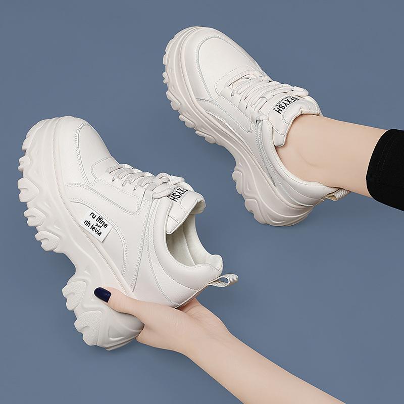 Höhenzunahme Damenschuhe cm kleiner Mann Herbst und Winter Freizeit Sport Schwarze Dad Shoes Hoher Schaft Atmungsaktiv