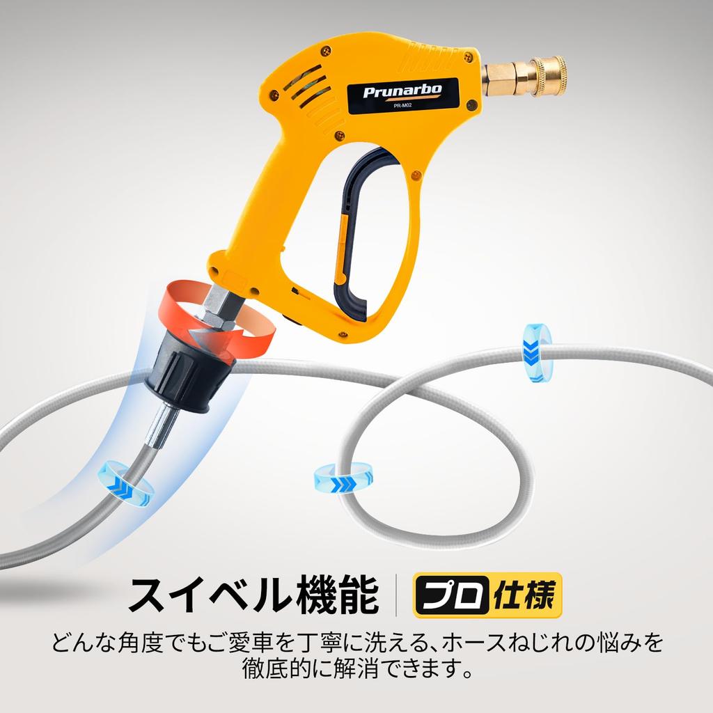 Prunarbo Professional 2025 Short Gun with Compatible with Washing Short Gun Foam Gun for Car Short Gun with Adjustable Nozzles 1L Foam for Quick Car