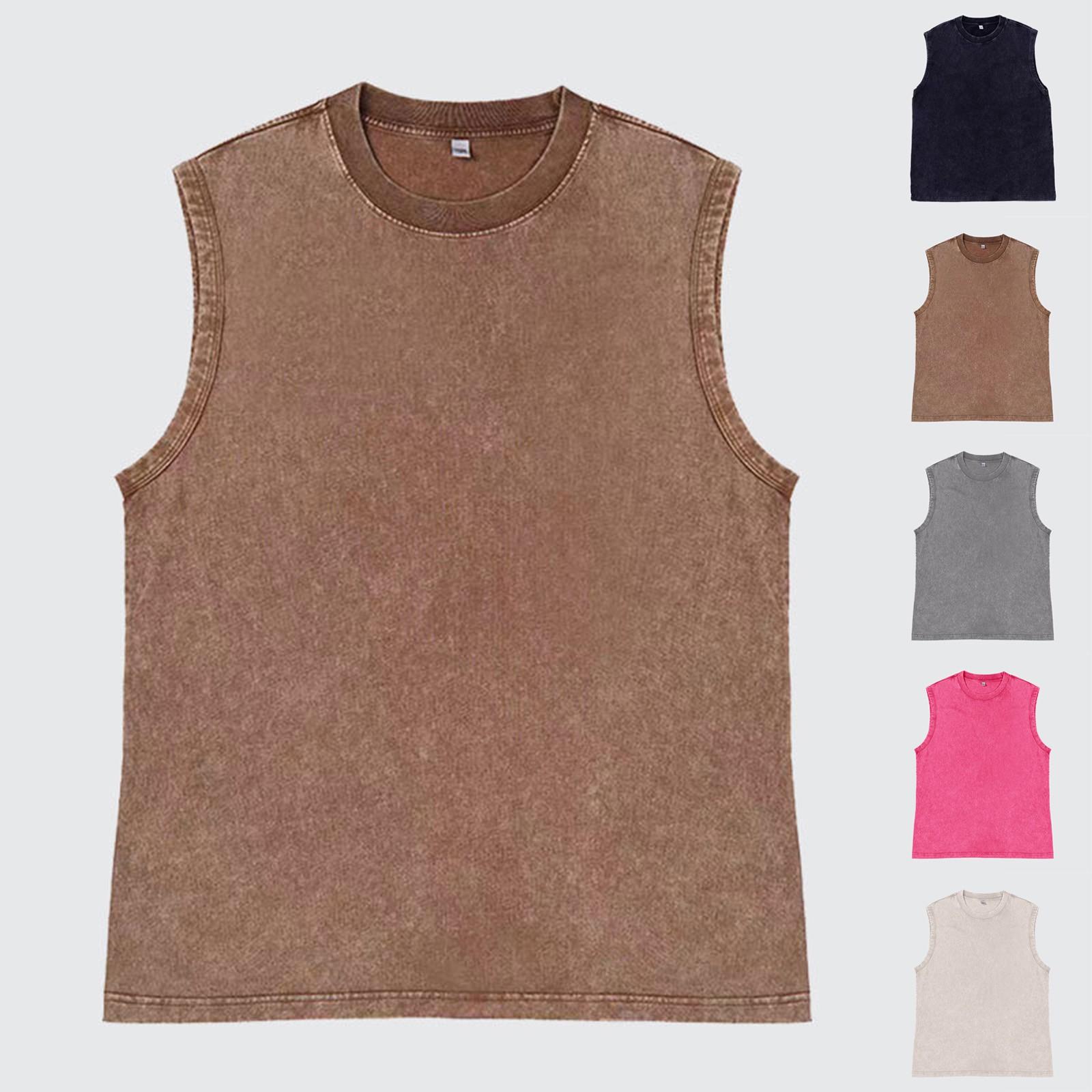 

Men s Casual Loose Sports Sleeveless To Do Old Retro Vest XXL чёрный