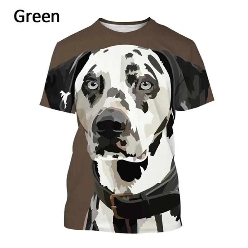 Fashion Dalmatian 3D Printed T-shirt with Spotted Dog, Summer Personalized Men's and Women's Short Sleeved T-shirt, Harajuku T-shirt Clothing