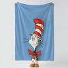 The Cat in the Hat Throw Soft Warm Flannel Blanket Multiuse Throw for Bed Sofa Office Air Conditioning Nap Blanket