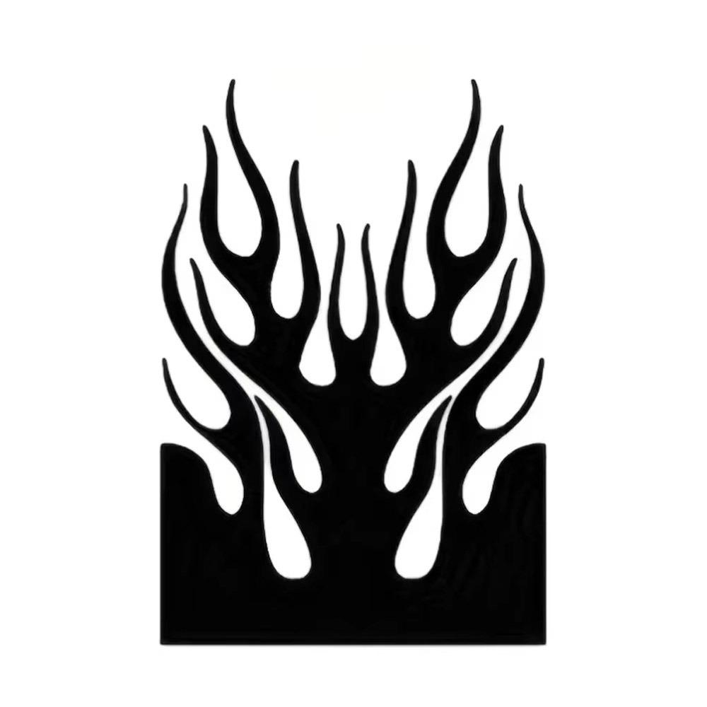 1Pcs Decal Flame Fender Reflective Sticker Decoration Sticker  for Motorcycle Electric Scooter black