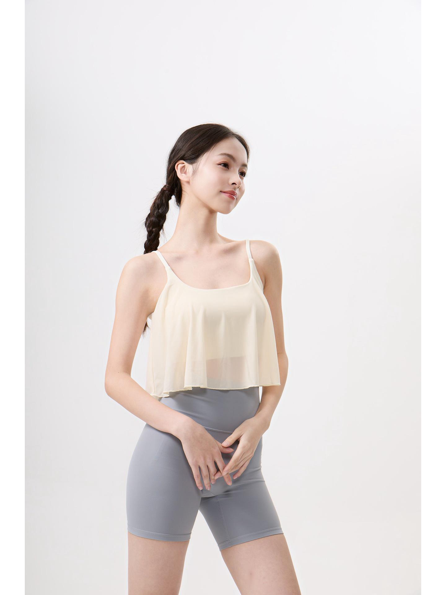 Дышащий сетчатый топ-майка для йоги с открытой спиной Medium