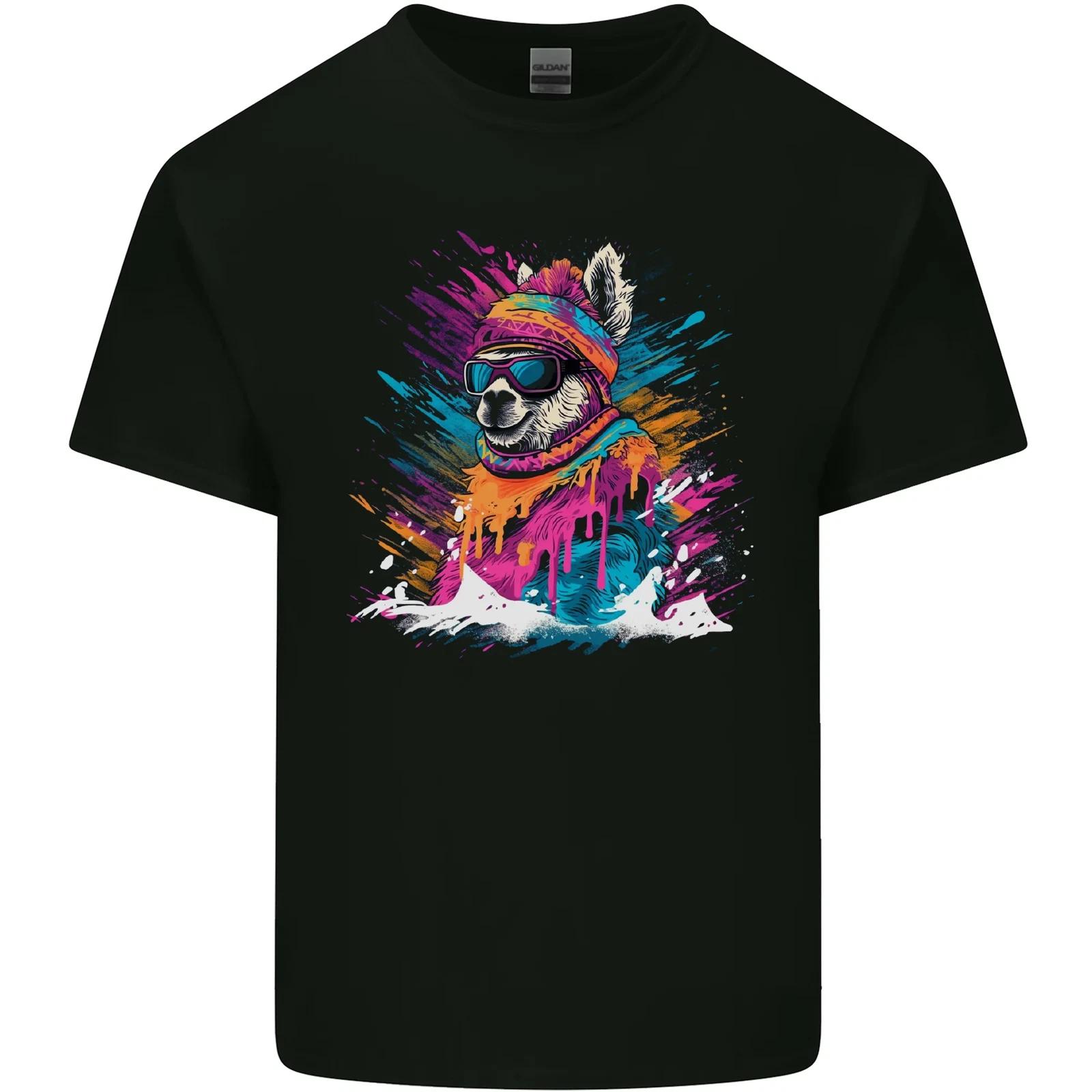 

A Cute Lama in the Snow Kids T-Shirt Childrens L