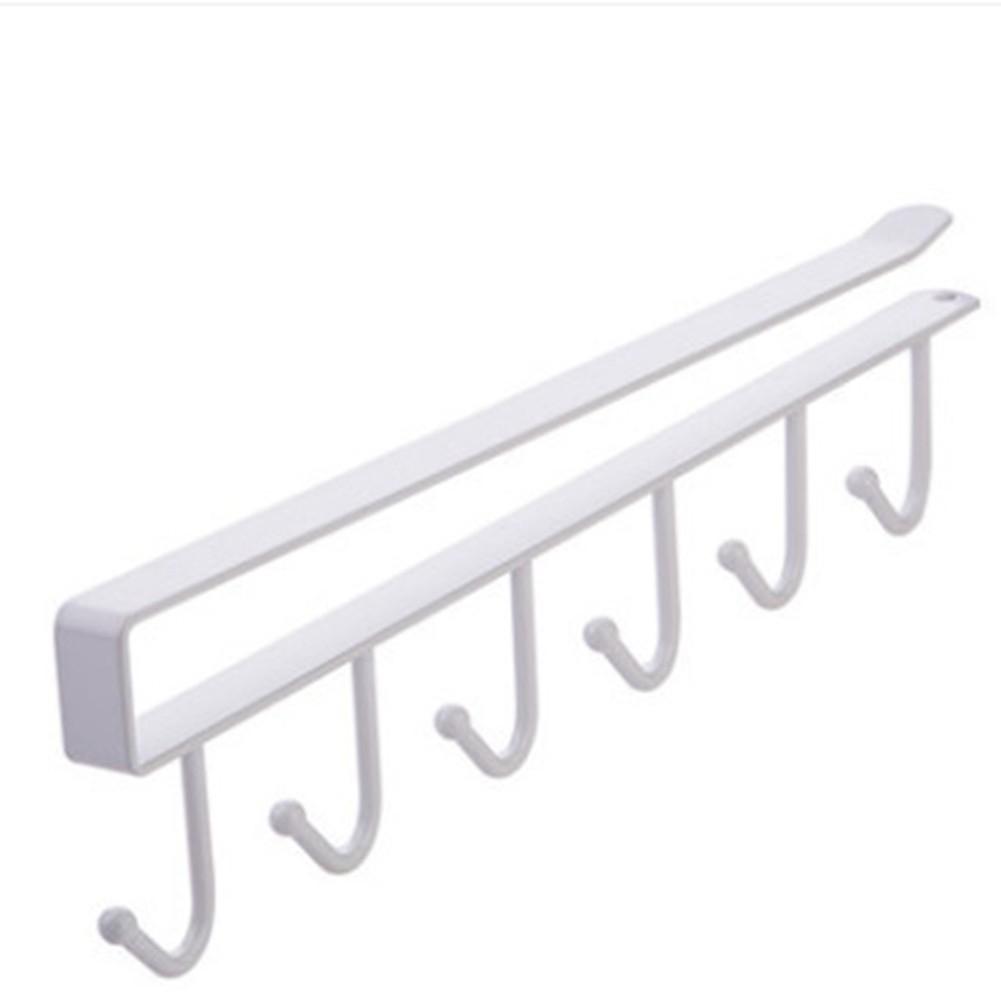 Under Cabinet Storage Rack Wardrobe White Cup Organizer