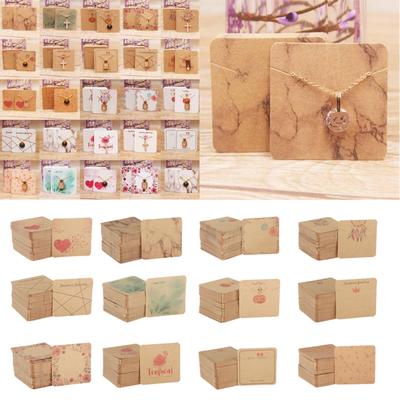 Carta da imballaggio con display con borchia quadrata da 100 pezzi Jewerly per etichetta regalo A