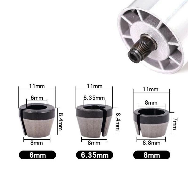 

Фрезерный цанговый адаптер Цанговый патрон Гравировальный обрезной станок Аксессуары для электрических фрез 6/6.35/8 мм NO4