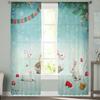 Rabbit Snowflake Cute Tulle Window Curtain for Livingroom Printed Sheer Curtain Home Decor Window Panels Chiffon Drapes