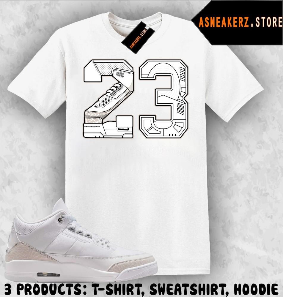 Tee Shirt Matching AJ 3 Pure Money 2025 To Match Sneaker Retro Number 23 T-Shirt Unisex T-Shirt S