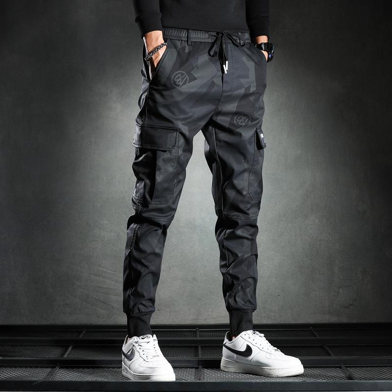 Camouflage Casual Pants Men's Spring and Autumn Thin Slim-fitting Elastic Waist Fashion Trend Leggings Trousers