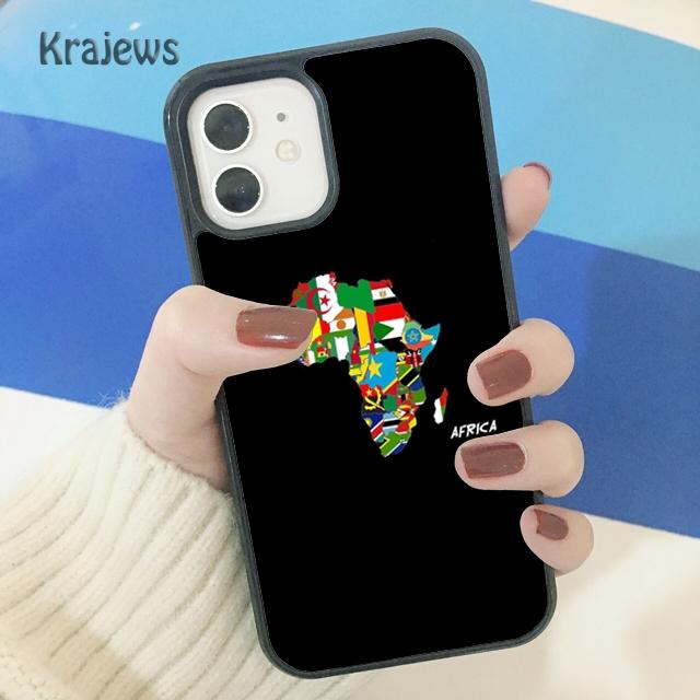 Krajews Africa Map Geography Soft Phone Case Cover For iPhone 17 Air 16 15 14 Plus 11 12 13 Pro Max Coque Shell Fundas