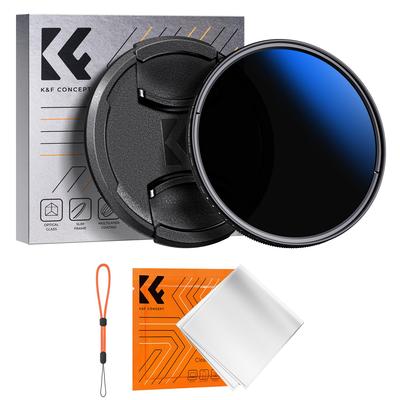 Concept 72mm Variable ND Filter Light Attenuation Adjustment 9 Levels Adjustable Lens Cap Included Optical Glass 18 Layer Coating Thin Frame Cleaning