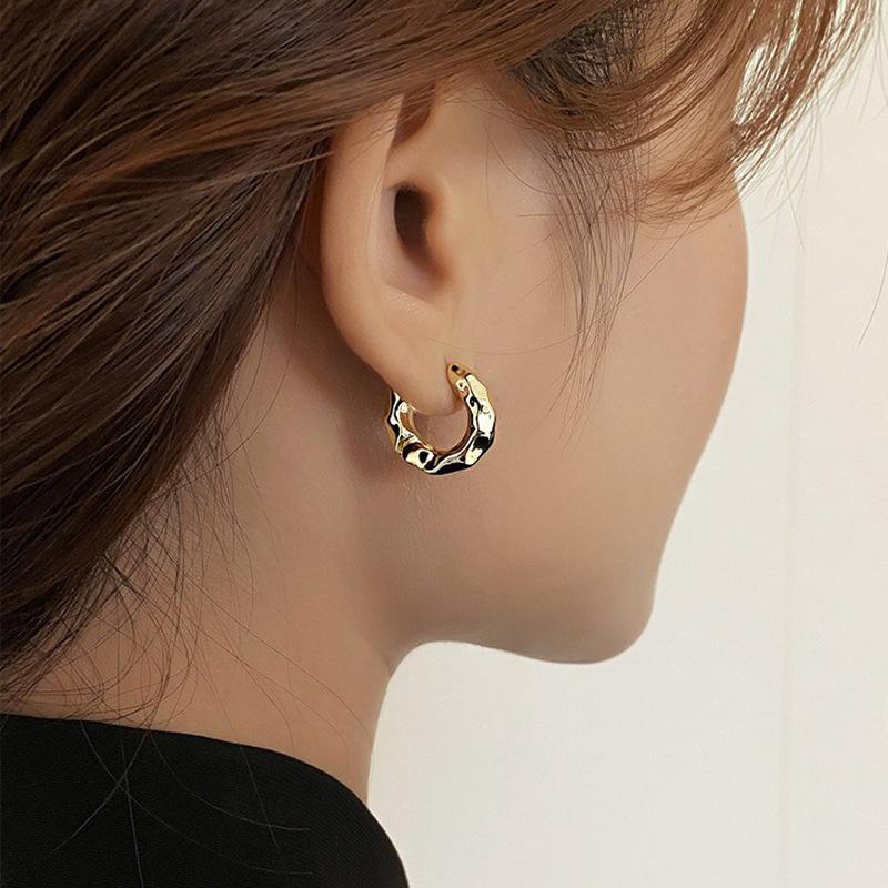 Trendy 925 Silver Circle Hoop Earrings for Women Real Silver Jewelry Fashion Earrings