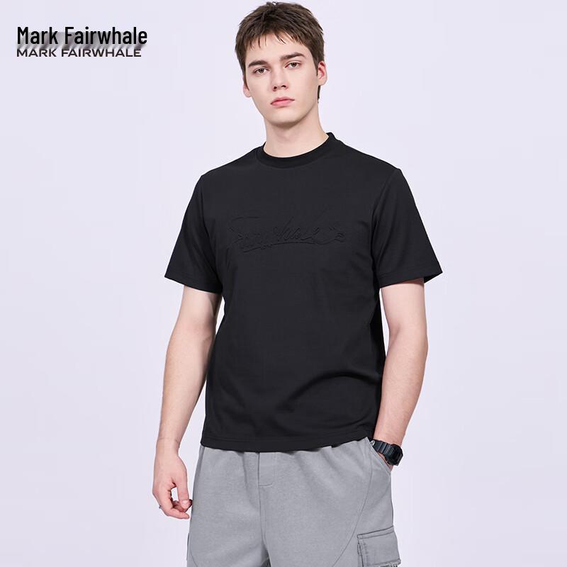 

Mark Fairwhale Men s 3D Embossed Round Neck Short Sleeve T-Shirt S