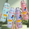 1PC Cowgirl Cowboy Western Retro Lettering Art 750ml Color Plastic Sports Water Bottle Leakproof Flip Straw Lid Suitable for Sports Office Home Use