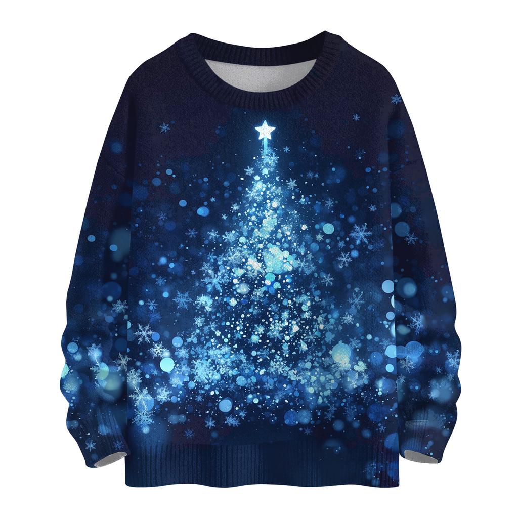 Women's Casual Long Sleeve Woolen Christmas Sweatshirt Fall  Vacation Long Sleeve Pullover