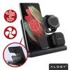 Kabelloses Induktionsladegerät 3-in-1 Qi 3.0 Schnell für Samsung S22 S23 S24 S25 Galaxy Watch Buds Station Schwarz