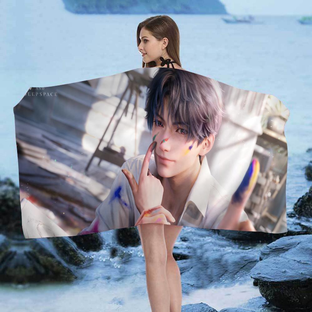 L-Love and D-Deepspace Anime Beach Swimming Towel Soft Absorbent Washcloth Children's Gifts for Kids Travel Camping Gym