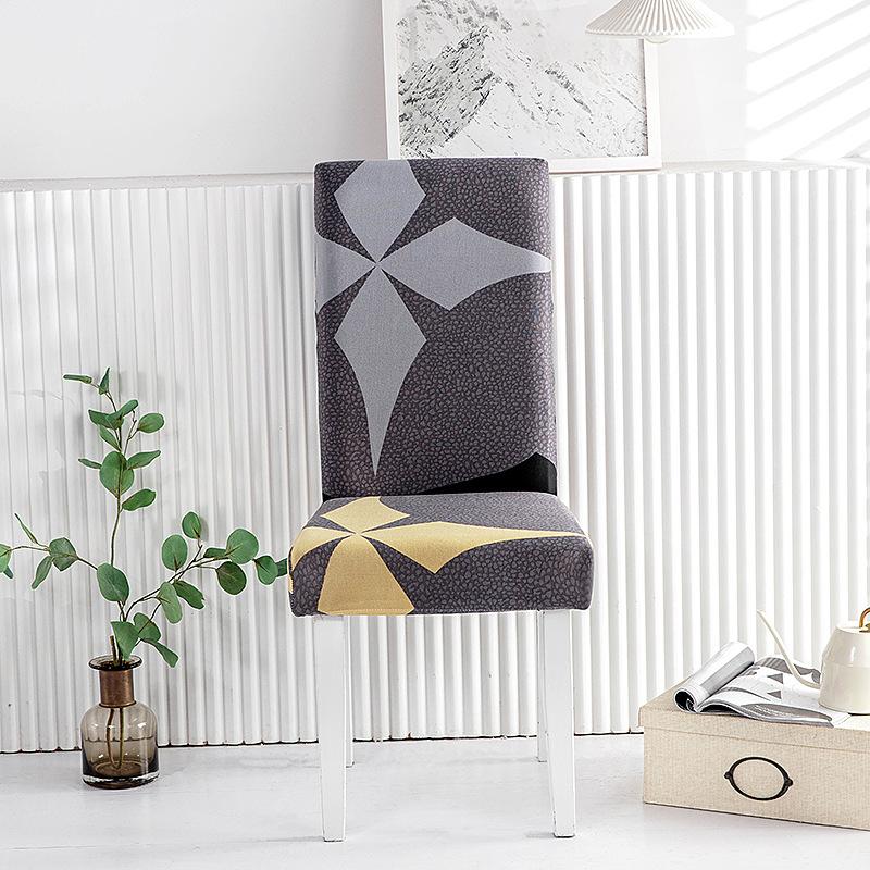 3D-Druck Esszimmerstuhlbezug Strech Geometrischer elastischer Stuhlbezug Sitzbezug für Küchenhocker Home Hotel Hochzeitsdekoration