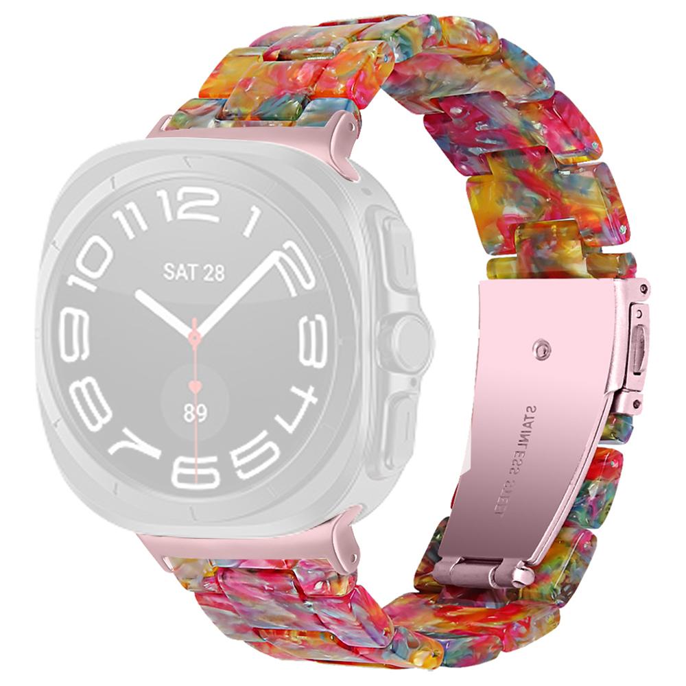 For Samsung Galaxy Watch Ultra 47mm Waterproof Resin Acrylic Watch Strap Buckle Design Wrist Band