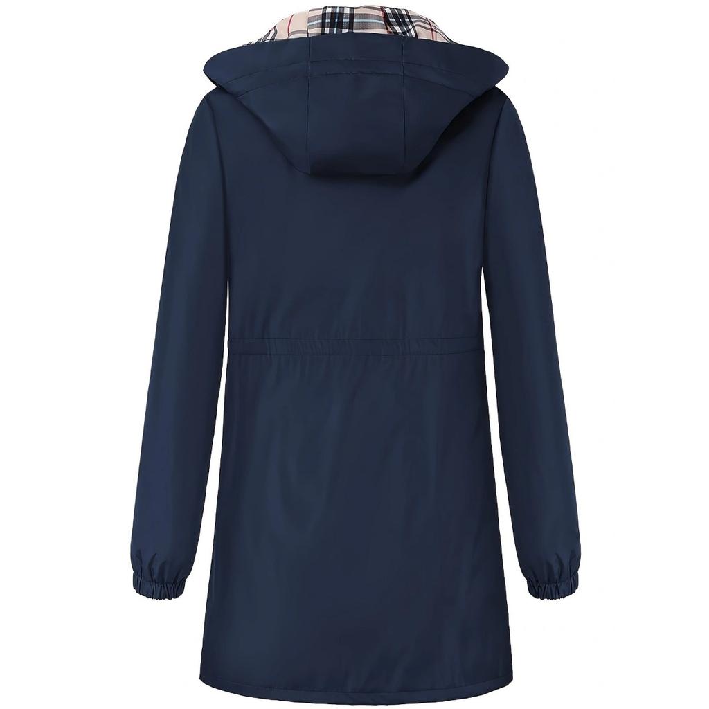Women's Waterproof Slim Fit Trench Coat Windproof Outdoor Jacket