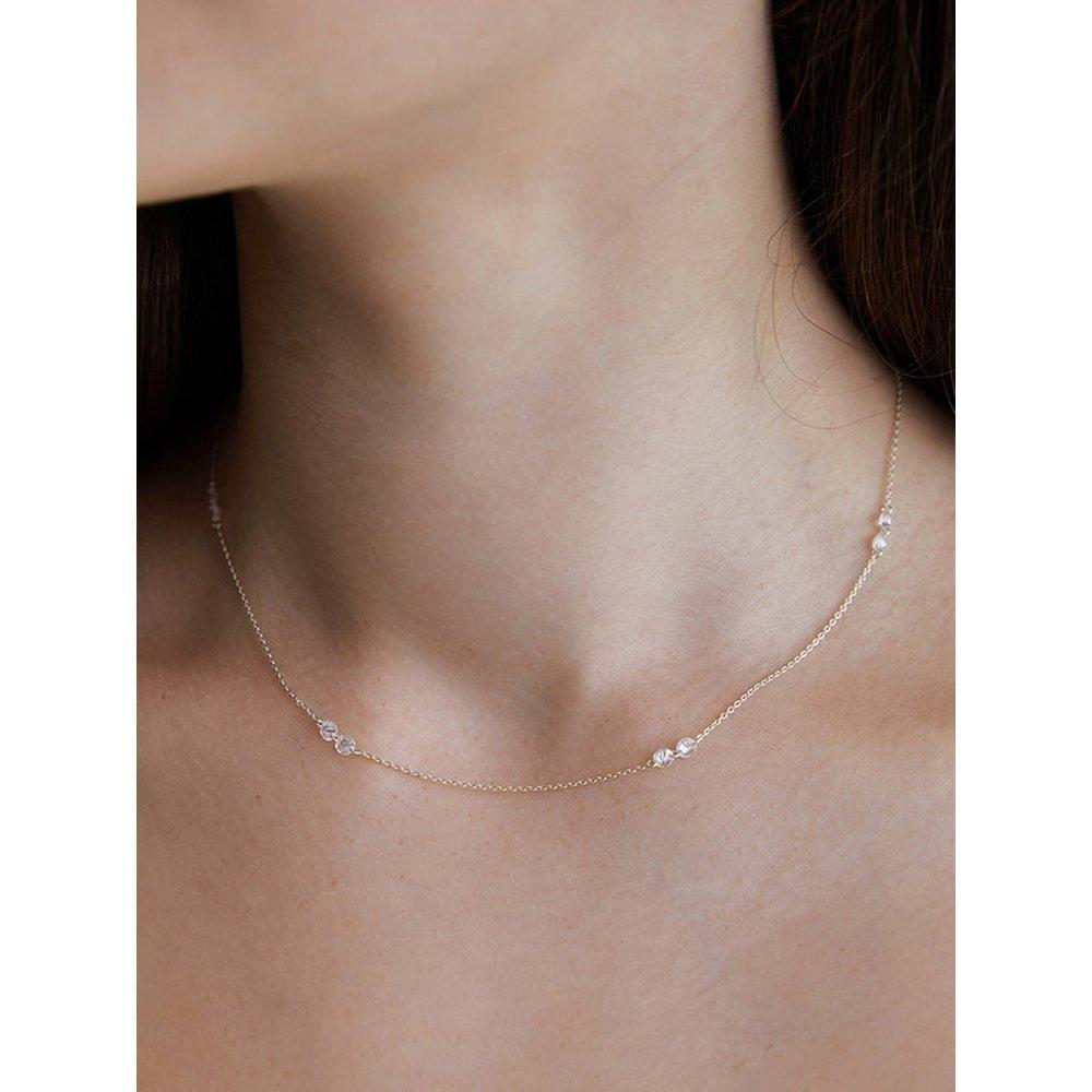 (925 Silver) Crystal Berry Link Chain Necklace Nz2413