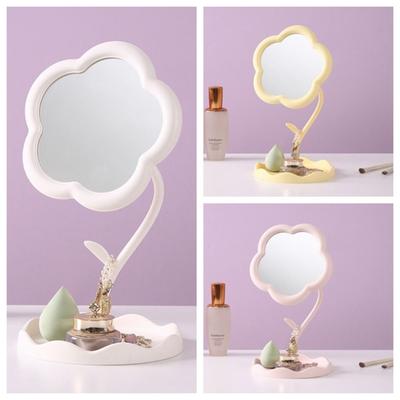 Cute Sunflower Shaped Dressing Mirror Detachable Classic Desktop Makeup Mirror High-definition 360 Degree Rotation Table Mirror