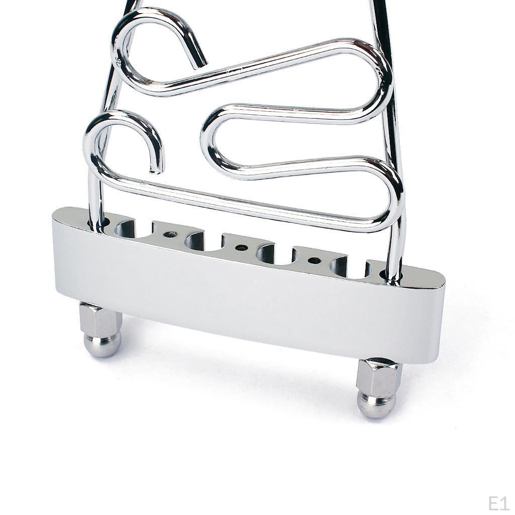 Metal 4 String Guitar Tailpiece Bridge with Screws Silver