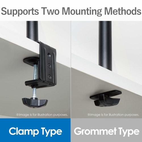 Elecom PC Monitor Arm Display Arm 2 Screen Rotating Long Load Capacity: 8.0kg (x2) Black DPA-DL01BK