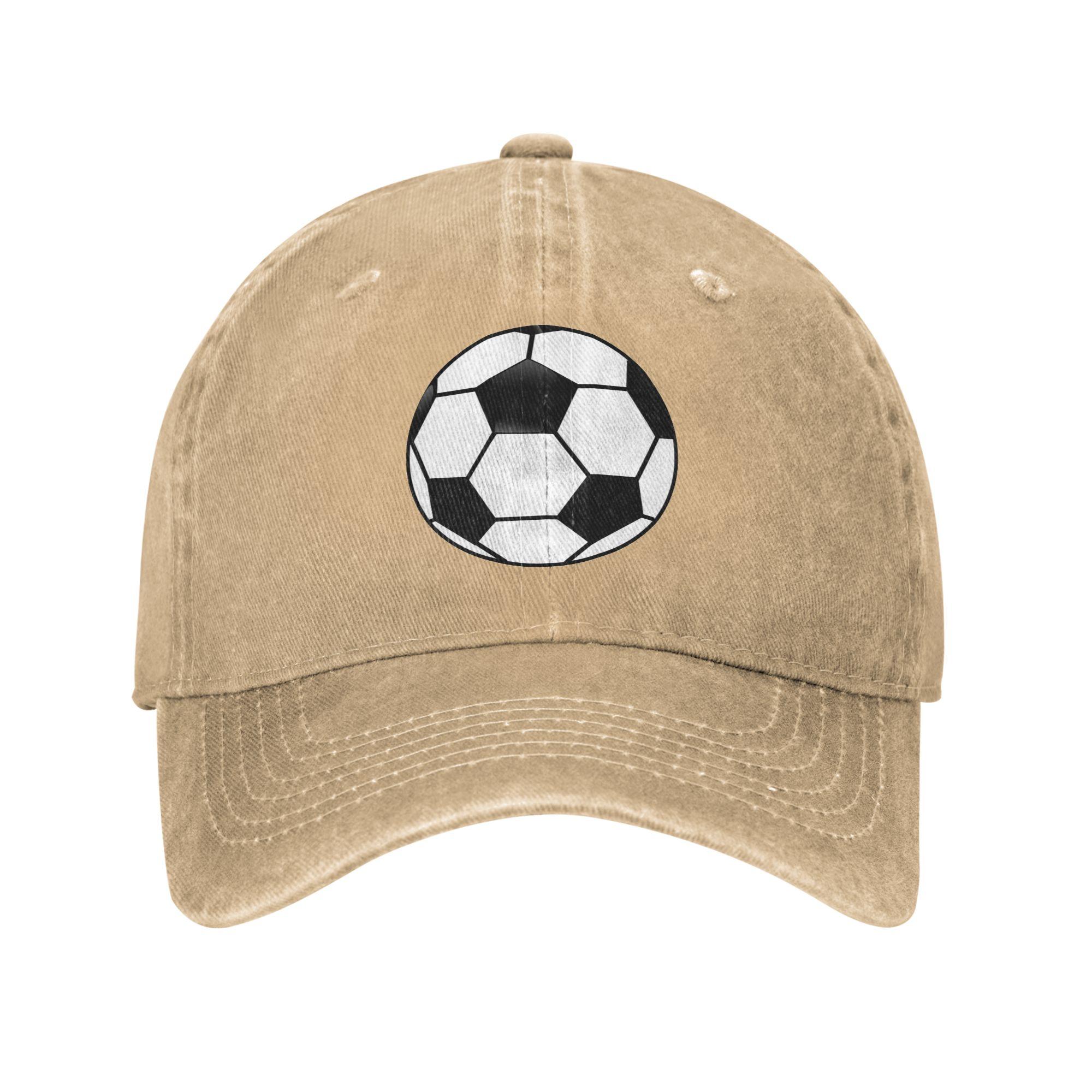 

Sports Soccer Ball Denim Fabric Cap Casual Baseball Caps Adjustable Hat Summer Unisex Baseball Hats One Size