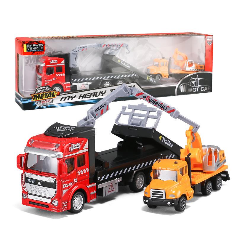 Children's Garbage Sorting Alloy Toy Car Large Size Pullback Rescue Towing Sprinkler Truck Combination Kids Toy Car Gift B99