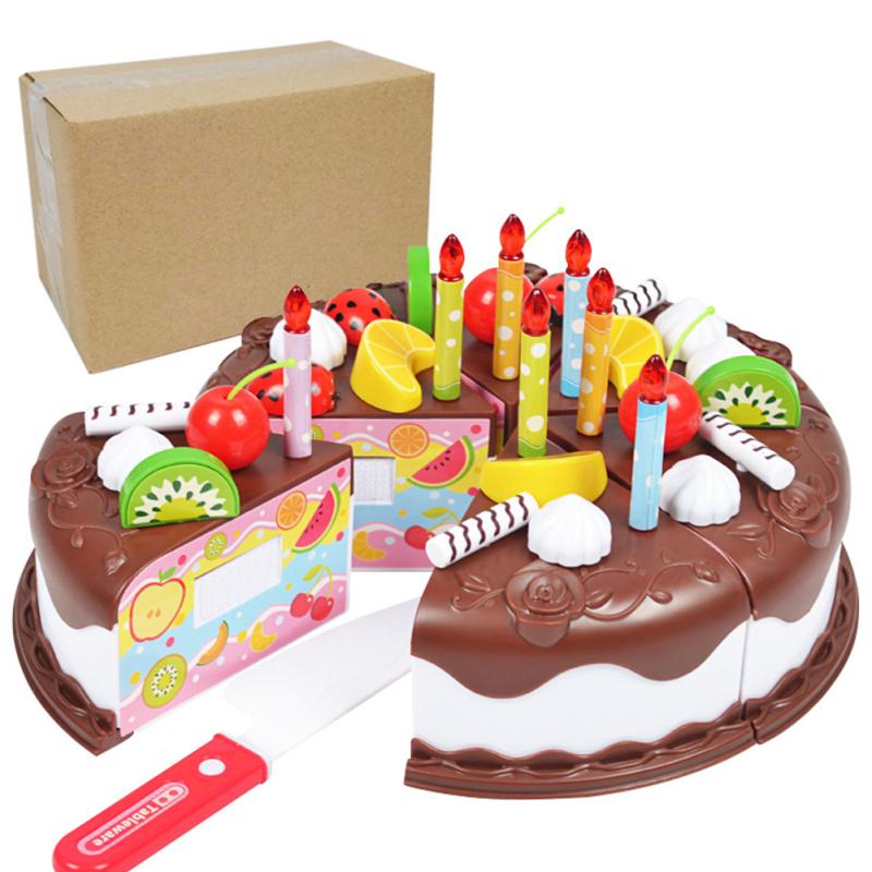 37pcs/Sets Funny Toys Birthday Cake DIY Model Children Kids Early Educational Pretend Play Kitchen